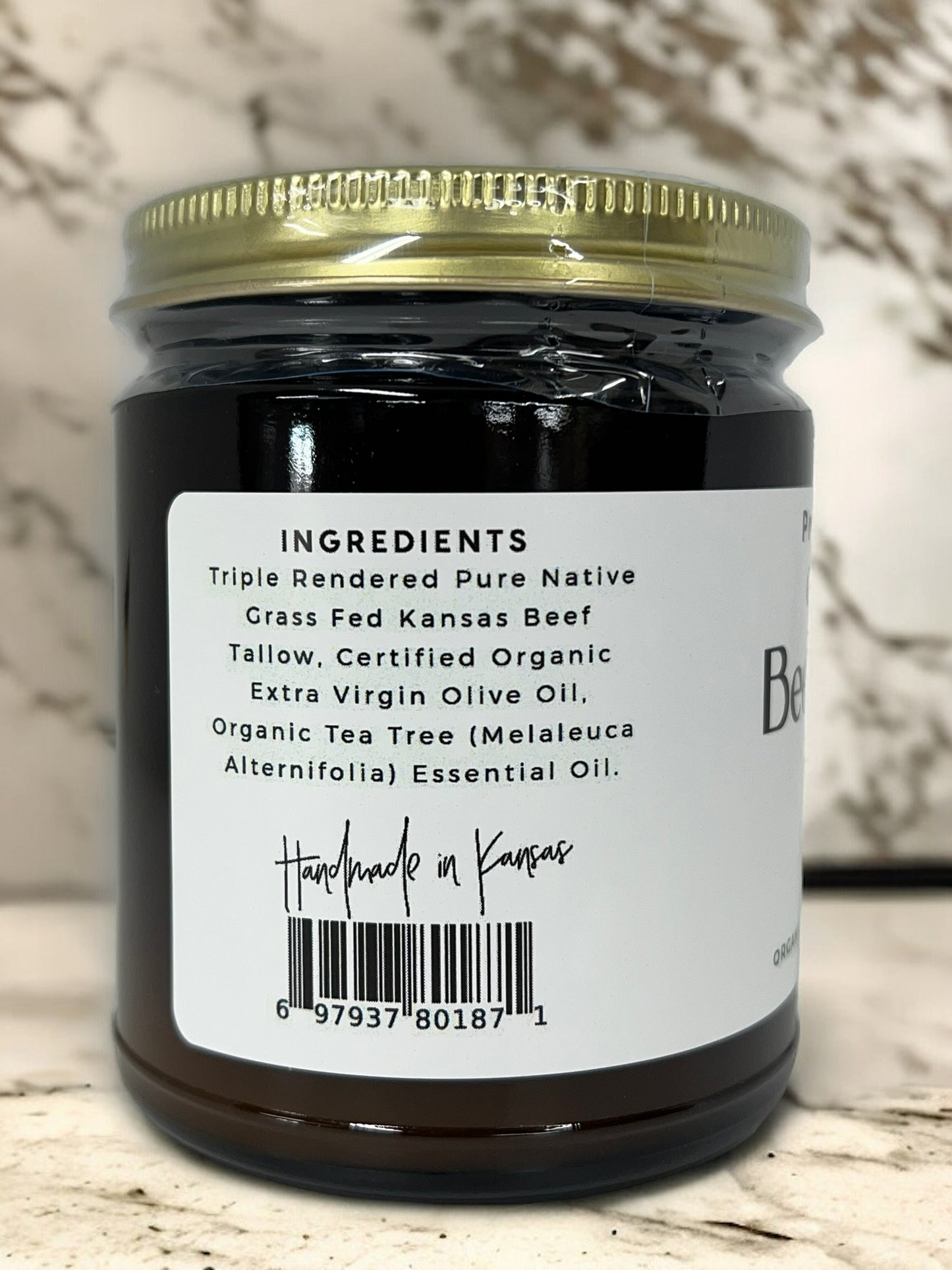 Beef Tallow Balm - 2 oz - Organic Grass Fed - Body Butter - Prairie Fire Kansas Native Pasture