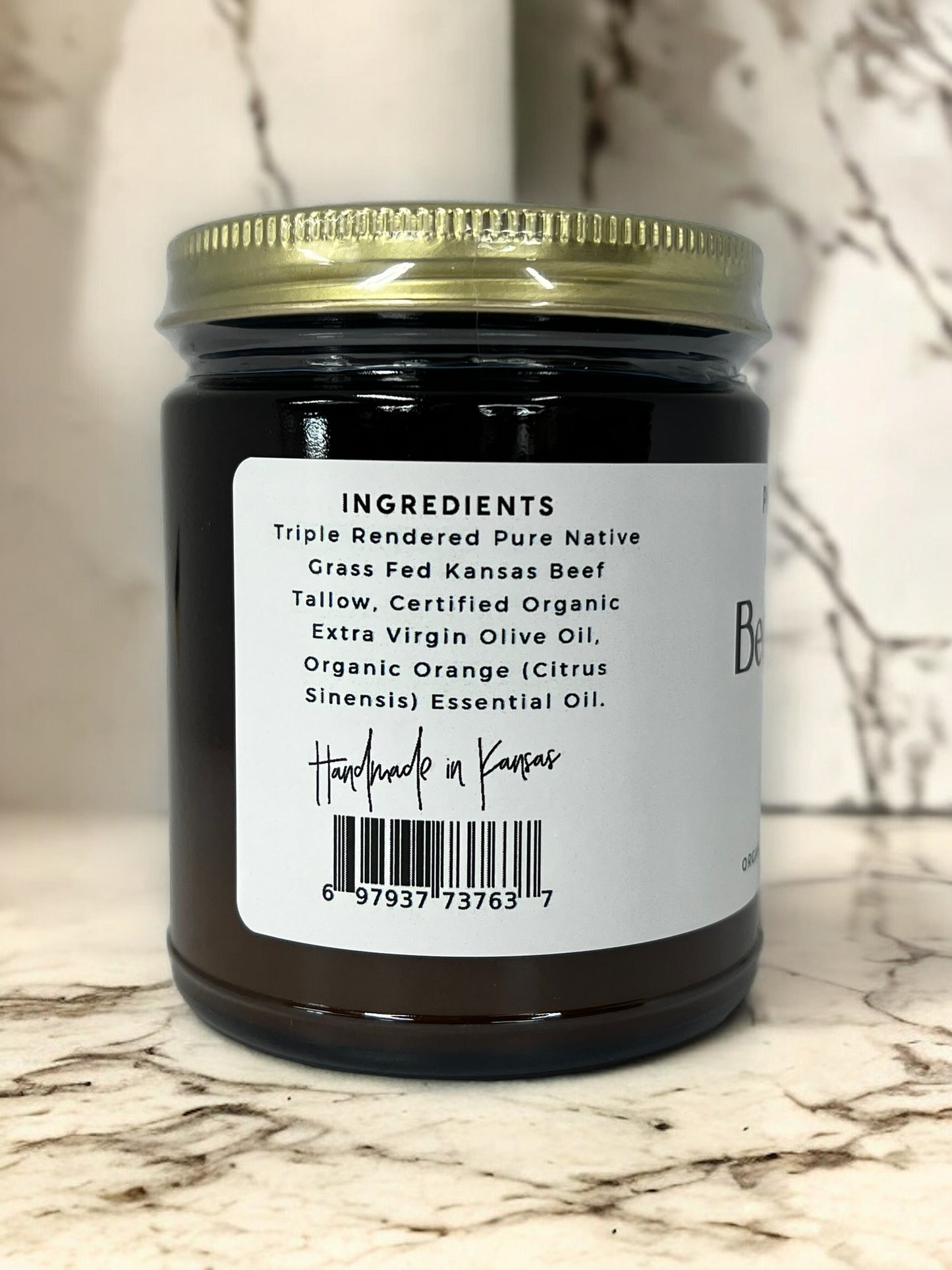 Beef Tallow Balm - 2 oz - Organic Grass Fed - Body Butter - Prairie Fire Kansas Native Pasture