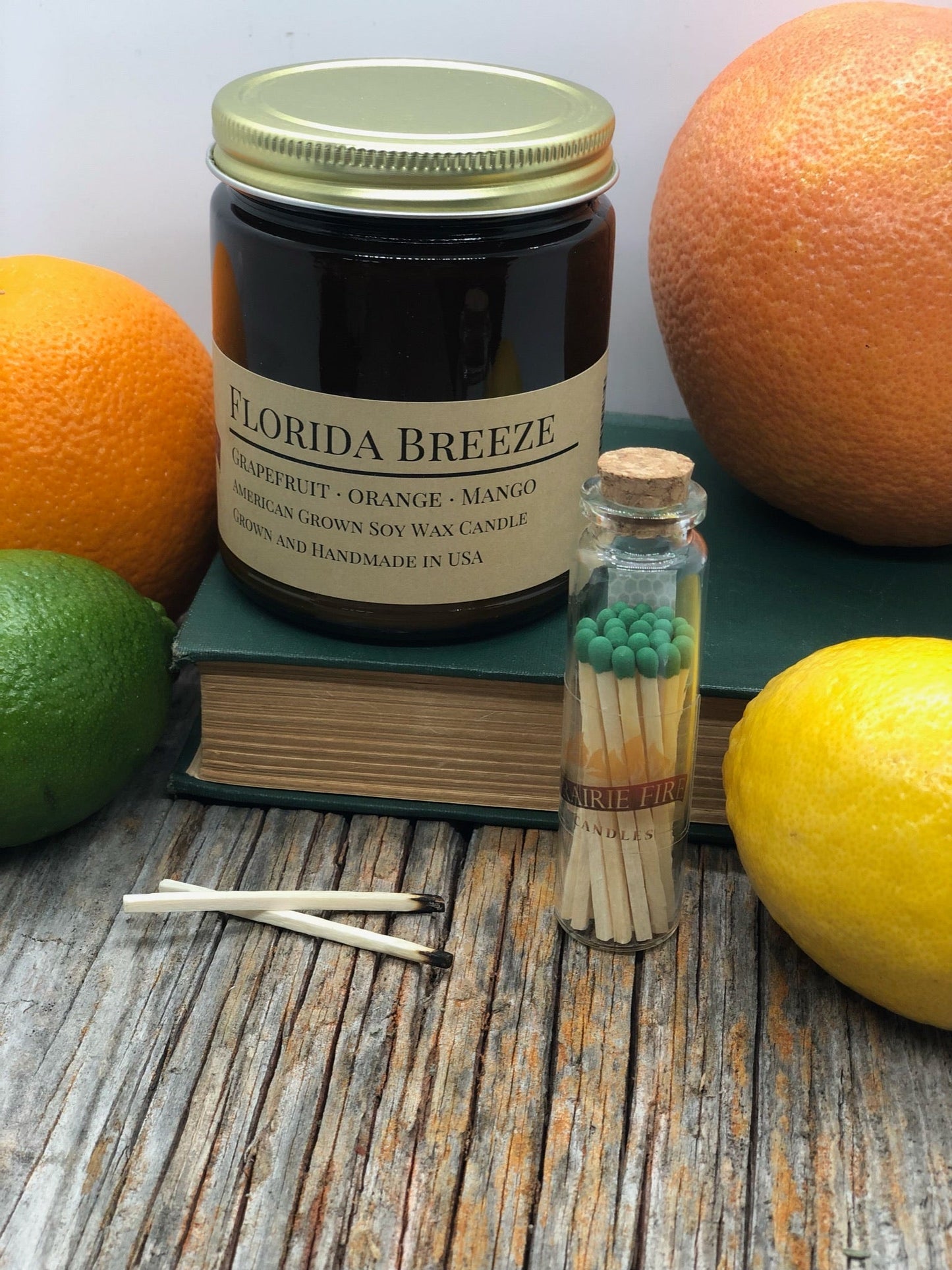 Florida Breeze Soy Candle | 9 oz Amber Apothecary Jar