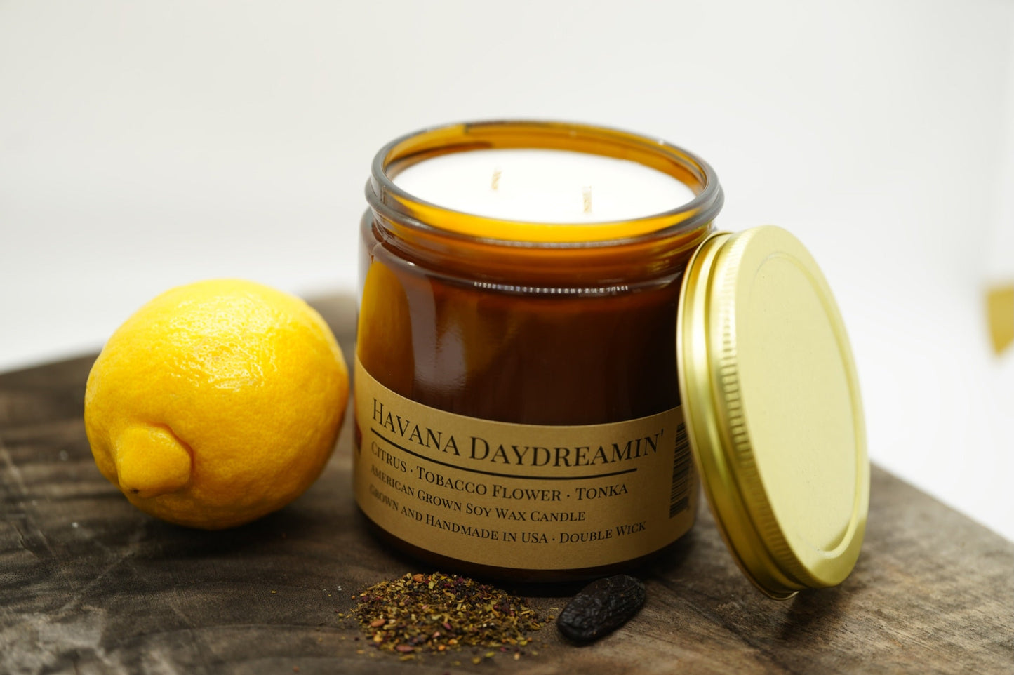 Havana Daydreamin' Soy Candle | 16 oz Double Wick Amber Apothecary Jar