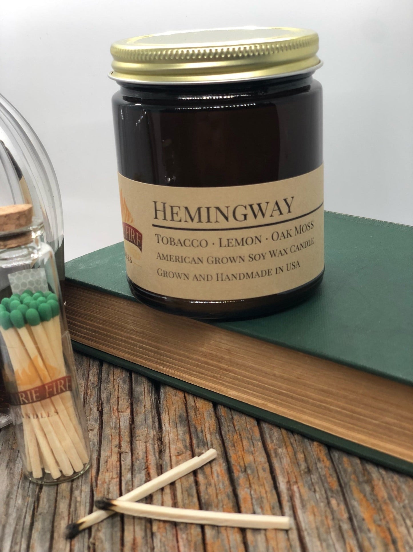 Hemingway Soy Candle | 9 oz Amber Apothecary Jar