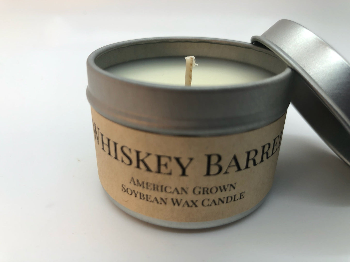Whiskey Barrel Soy Candle | 2 oz Travel Tin