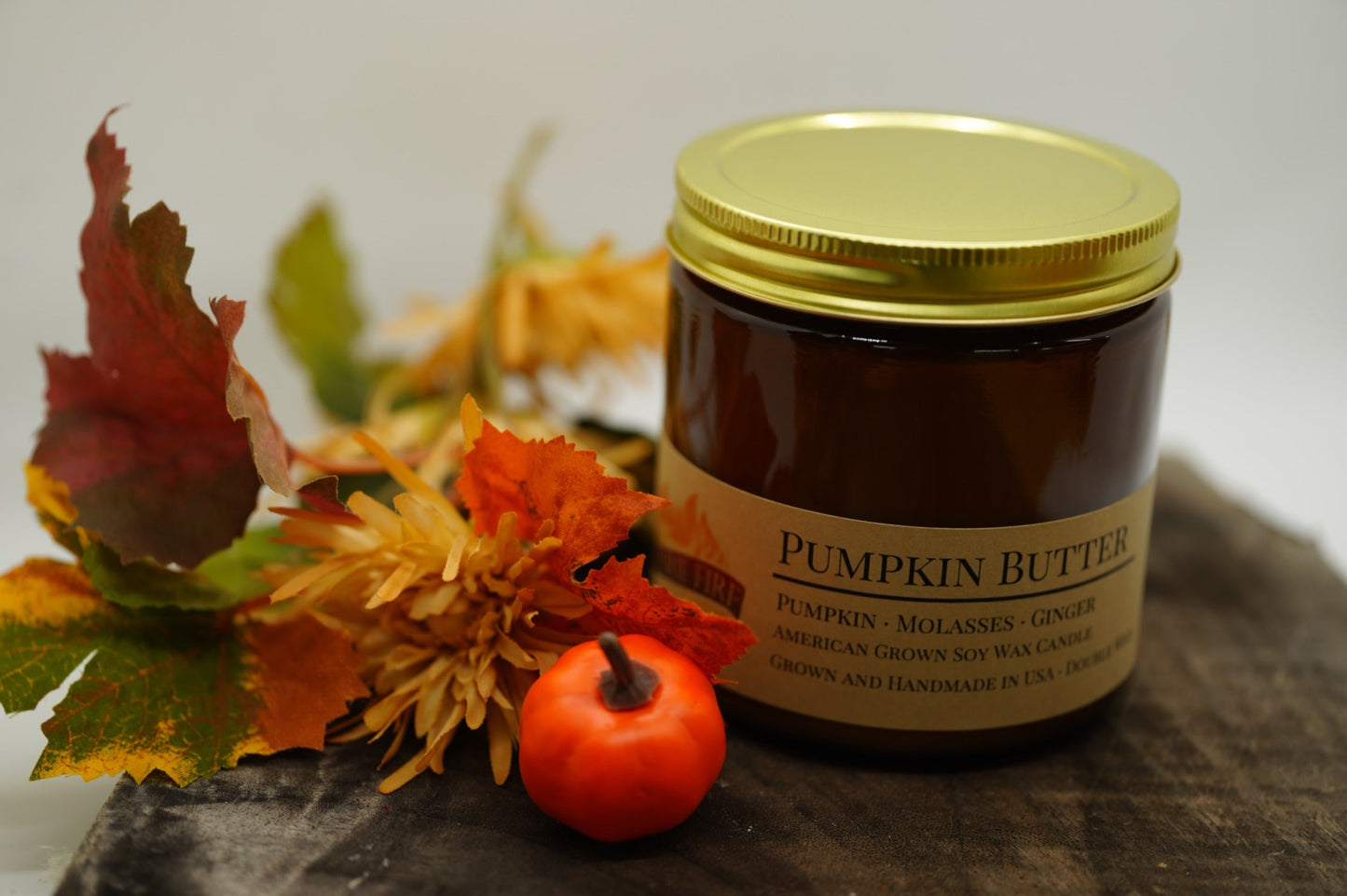 Pumpkin Butter Soy Candle | 16 oz Double Wick Amber Apothecary Jar