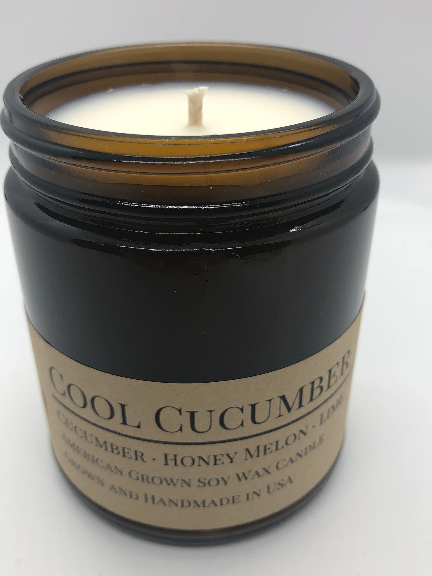 Cool Cucumber Soy Candle | 9 oz Amber Apothecary Jar