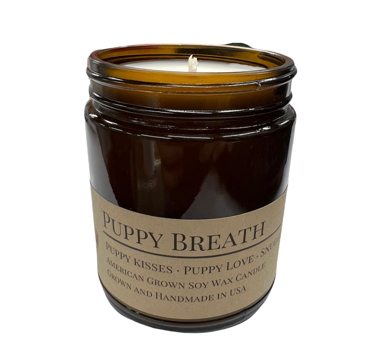 Puppy Breath Soy Candle | 9 oz Amber Apothecary Jar