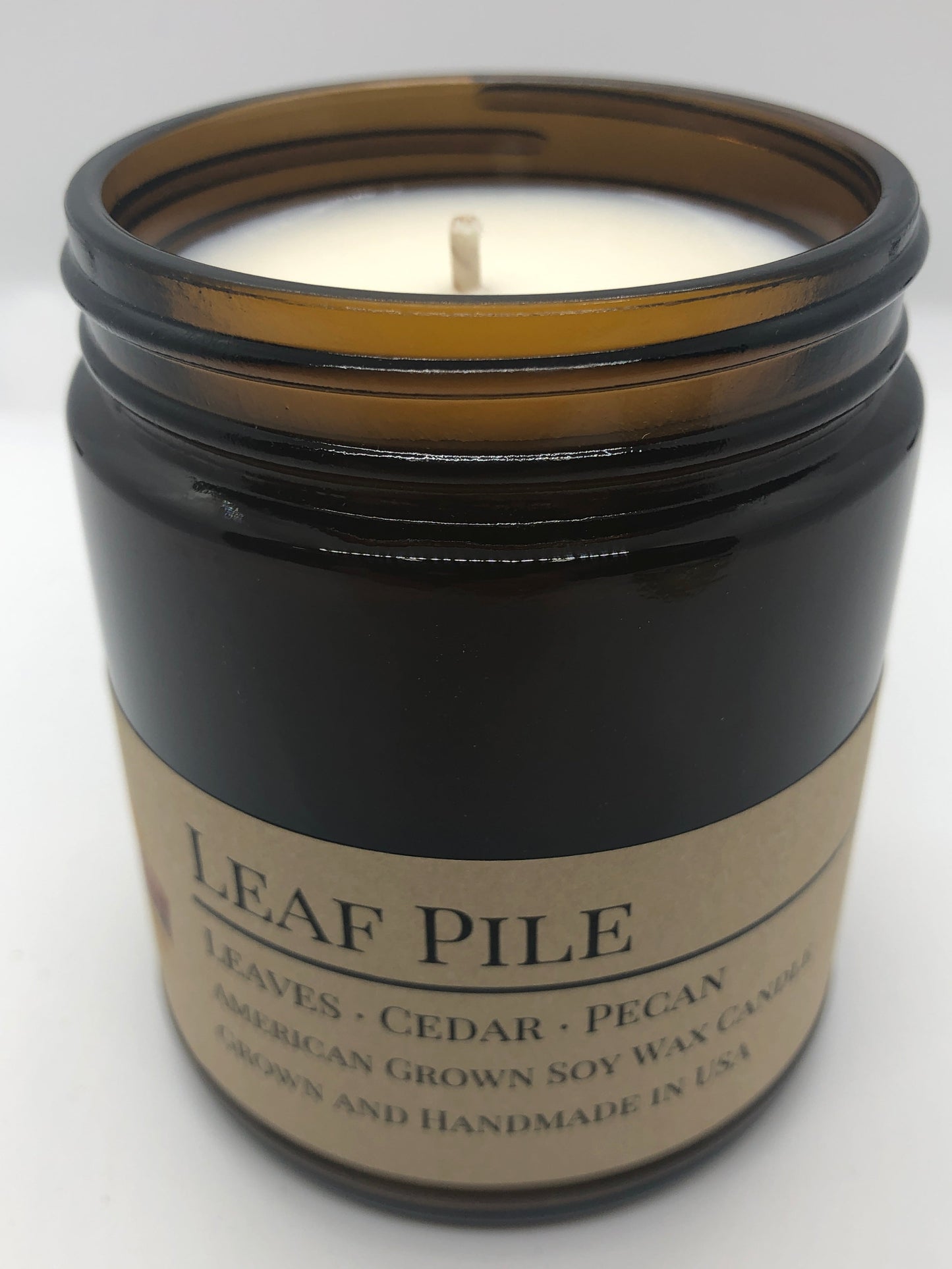 Leaf Pile Soy Candle | 9 oz Amber Apothecary Jar