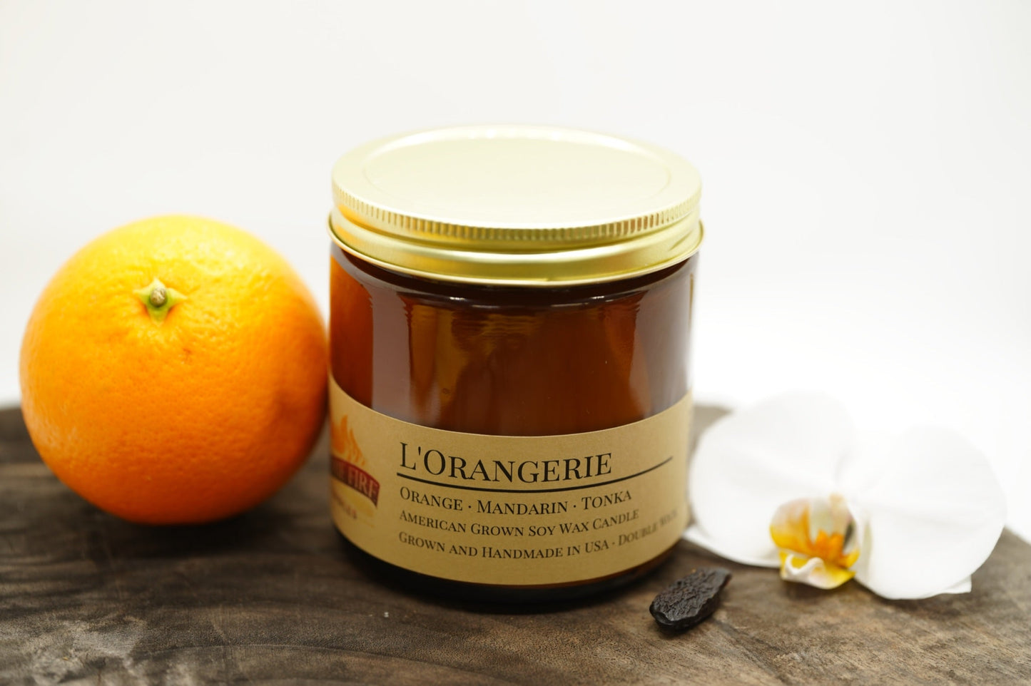 L'Orangerie Soy Candle | 16 oz Double Wick Amber Apothecary Jar
