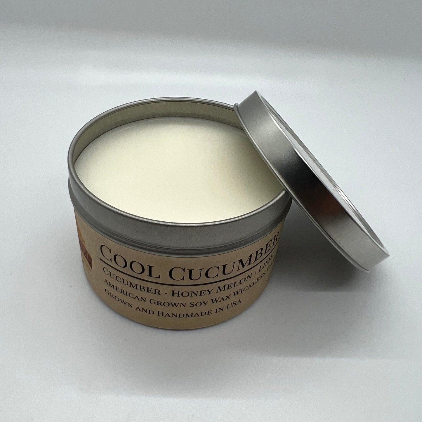 Cool Cucumber Soy Wickless Candle Melt | 8 oz Travel Tin