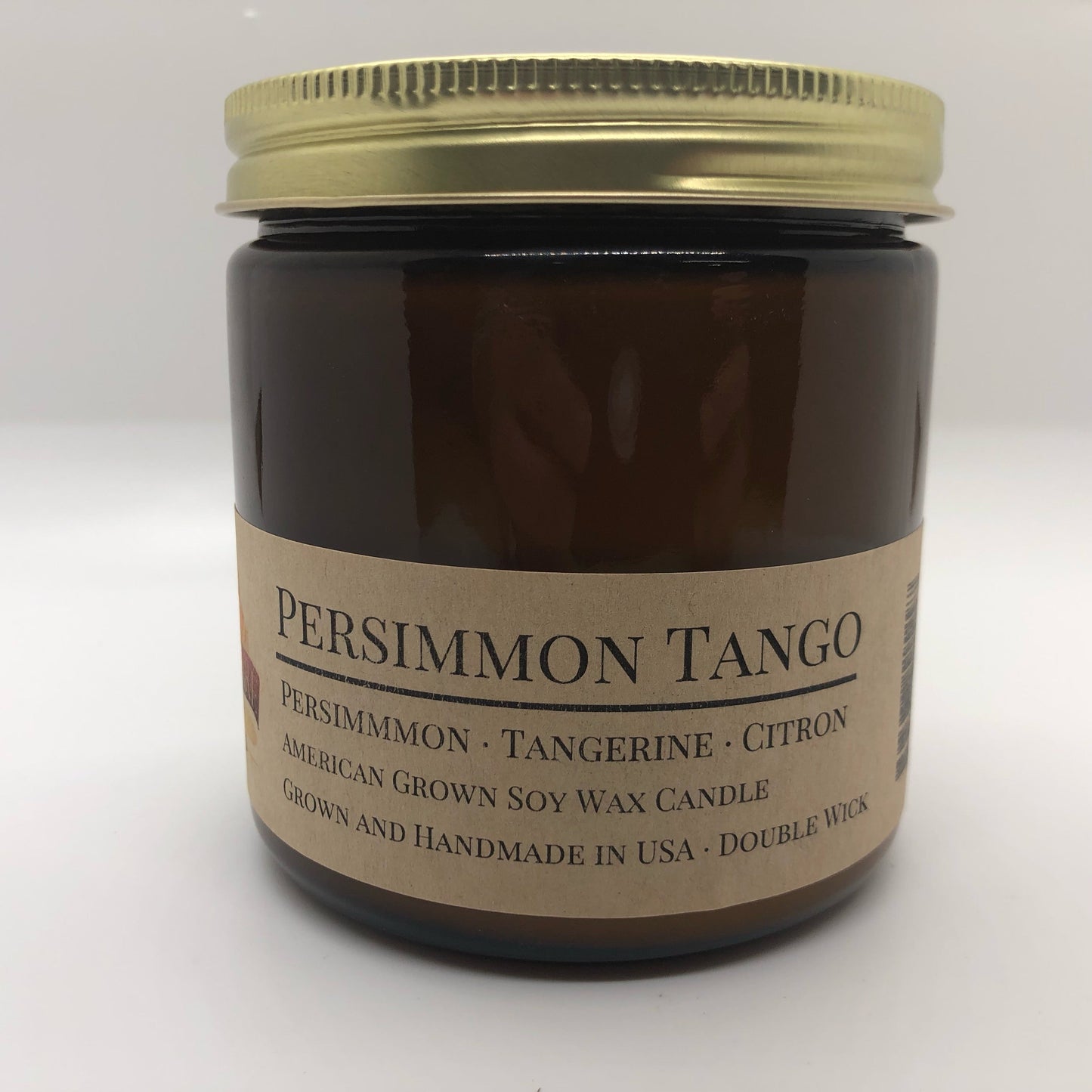 Persimmon Tango Soy Candle | 9 oz Amber Apothecary Jar