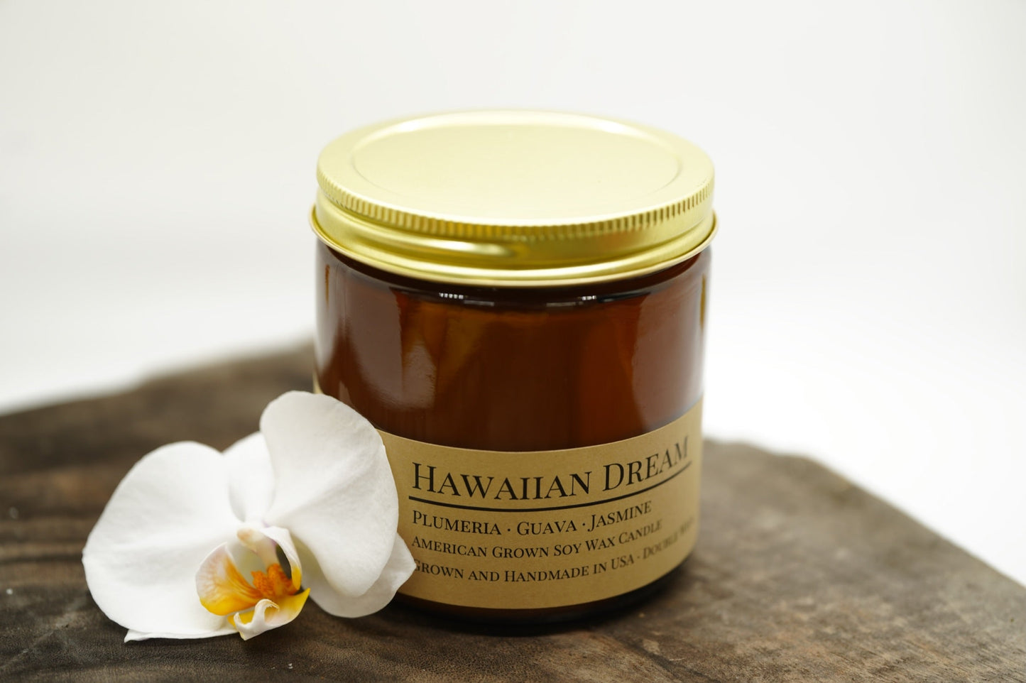 Hawaiian Dream Soy Candle | 16 oz Double Wick Amber Apothecary Jar