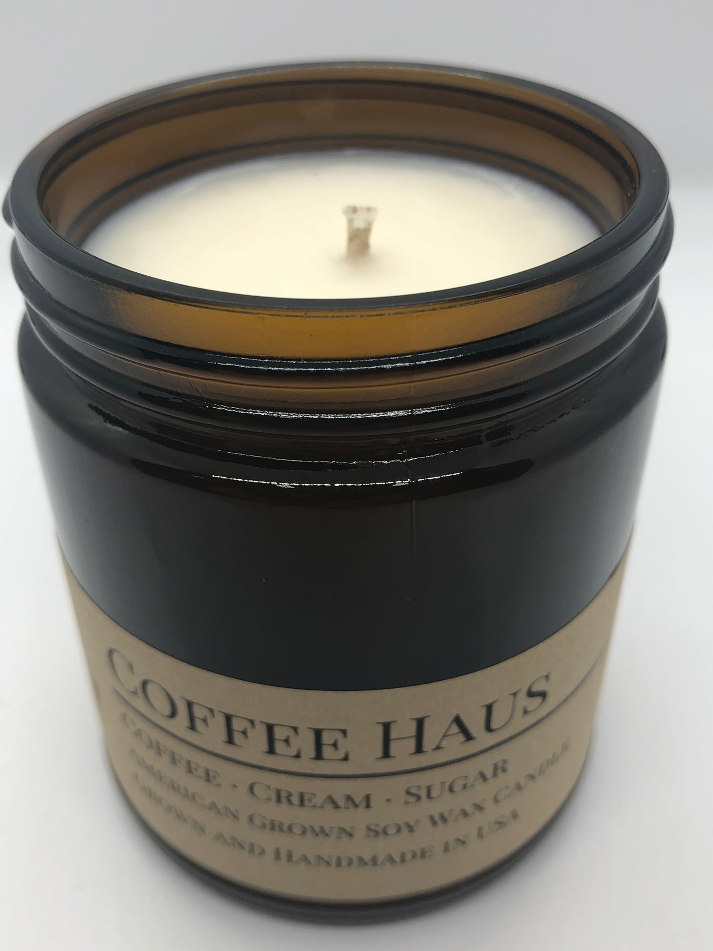 Coffee Haus Soy Candle | 9 oz Amber Apothecary Jar