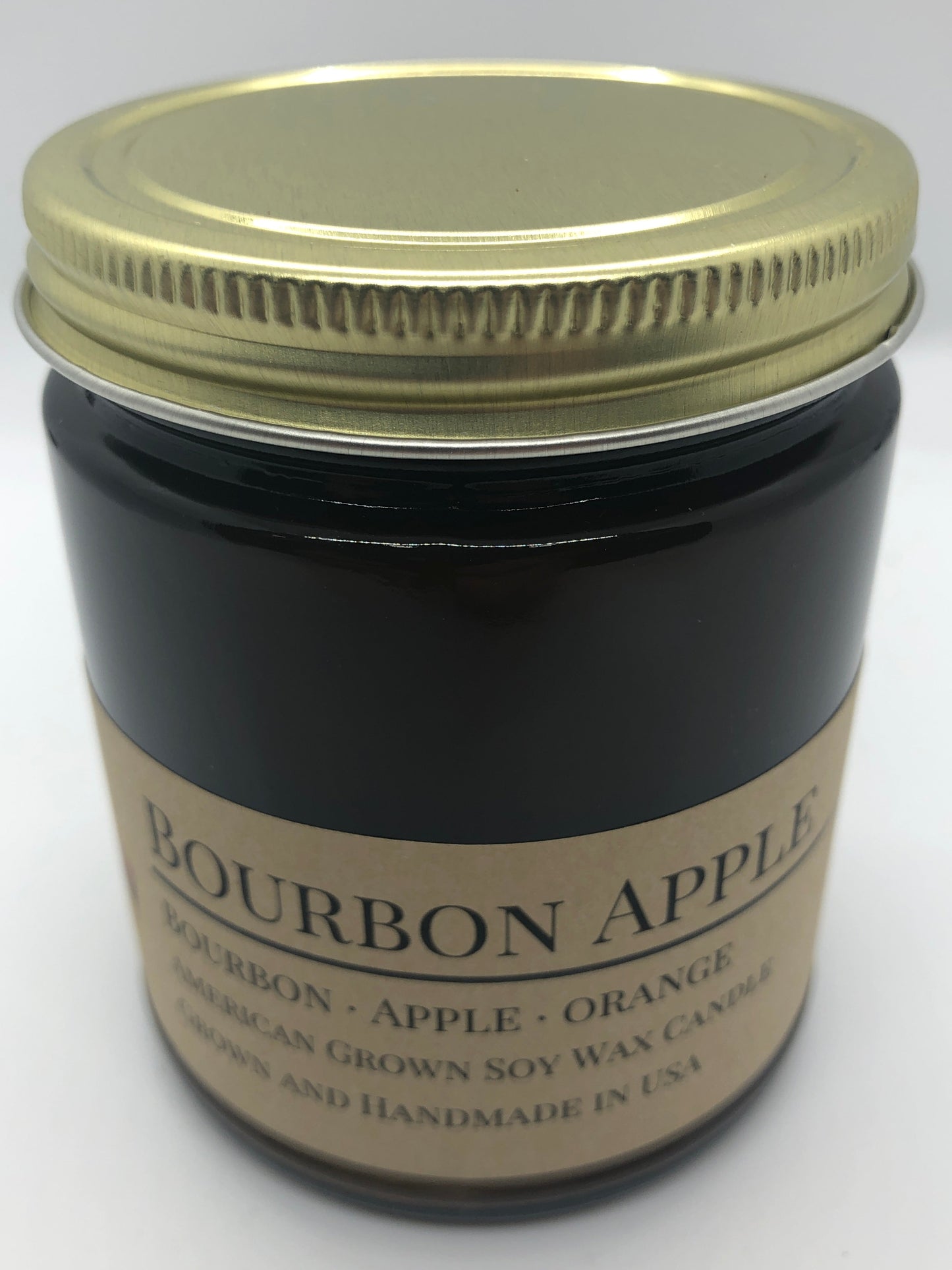 Bourbon Apple Soy Candle | 9 oz Amber Apothecary Jar