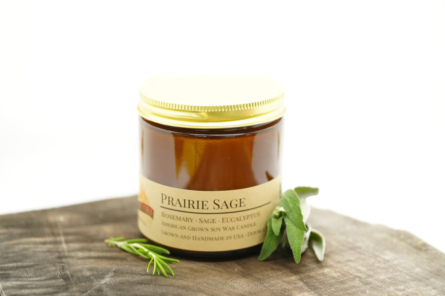 Prairie Sage Soy Candle | 16 oz Double Wick Amber Apothecary Jar