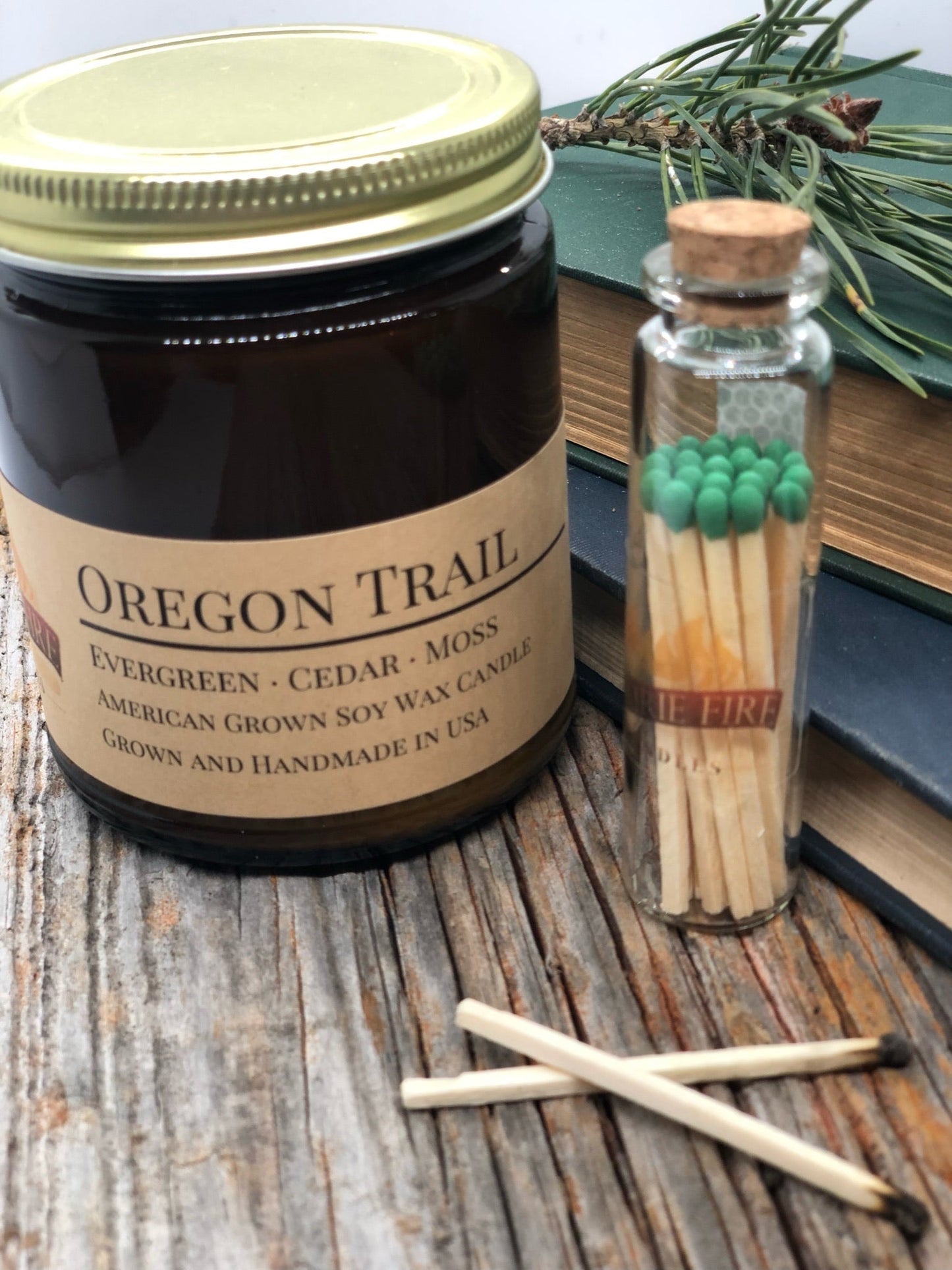 Oregon Trail Soy Candle | 9 oz Amber Apothecary Jar