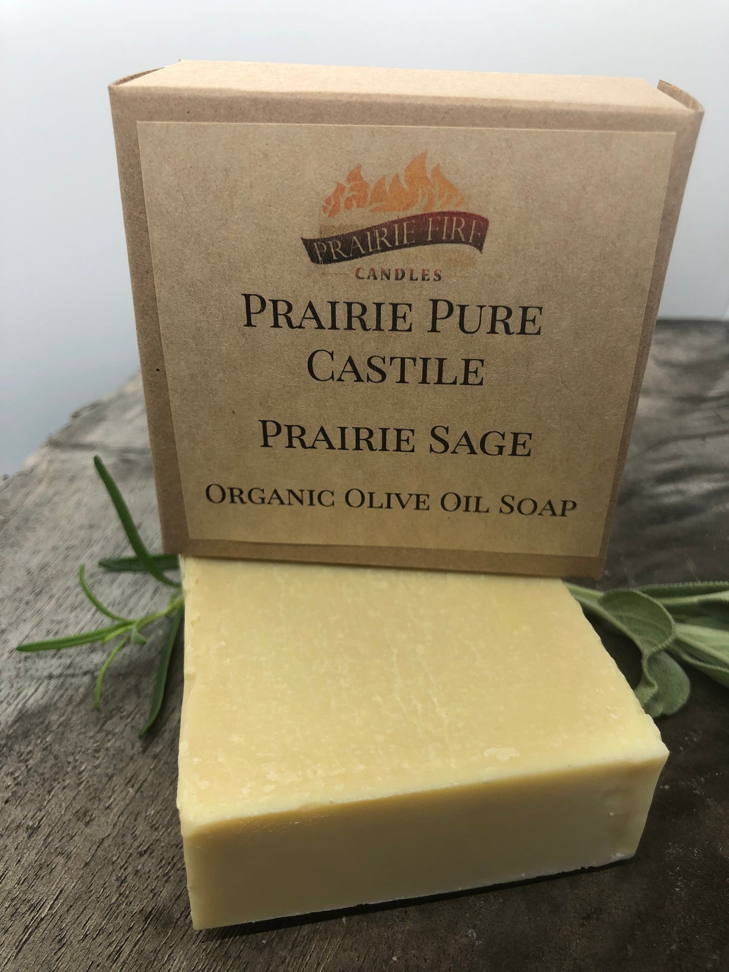 Prairie Sage Real Castile Organic Olive Oil Soap for Sensitive Skin - Dye Free - 100% Certified Organic Extra Virgin Olive Oil