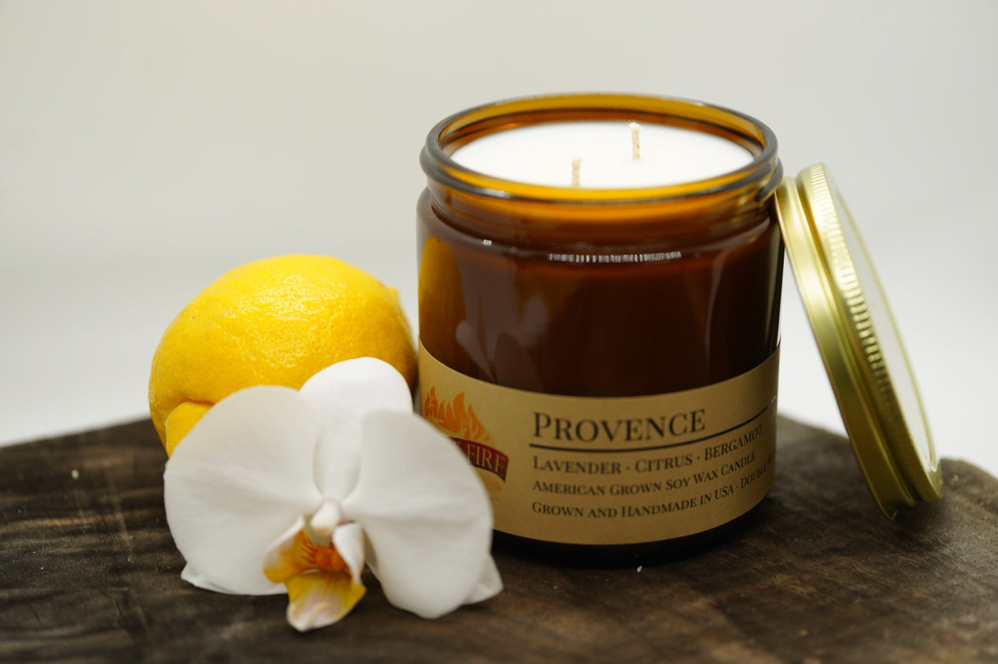Provence Soy Candle | 16 oz Double Wick Amber Apothecary Jar