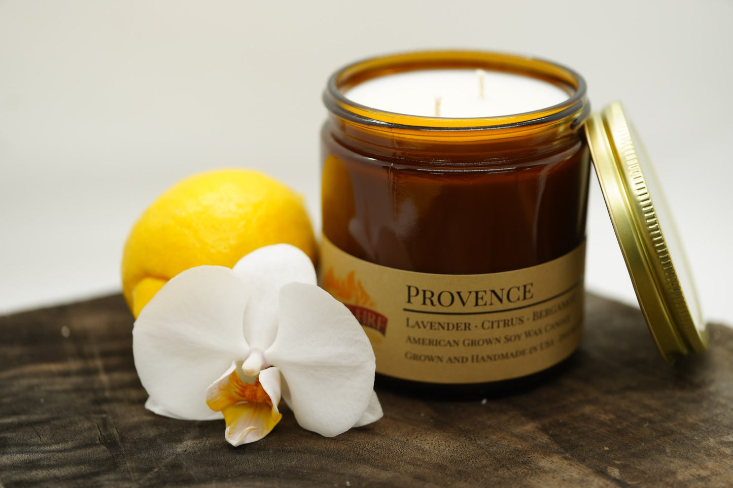 Provence Soy Candle | 16 oz Double Wick Amber Apothecary Jar