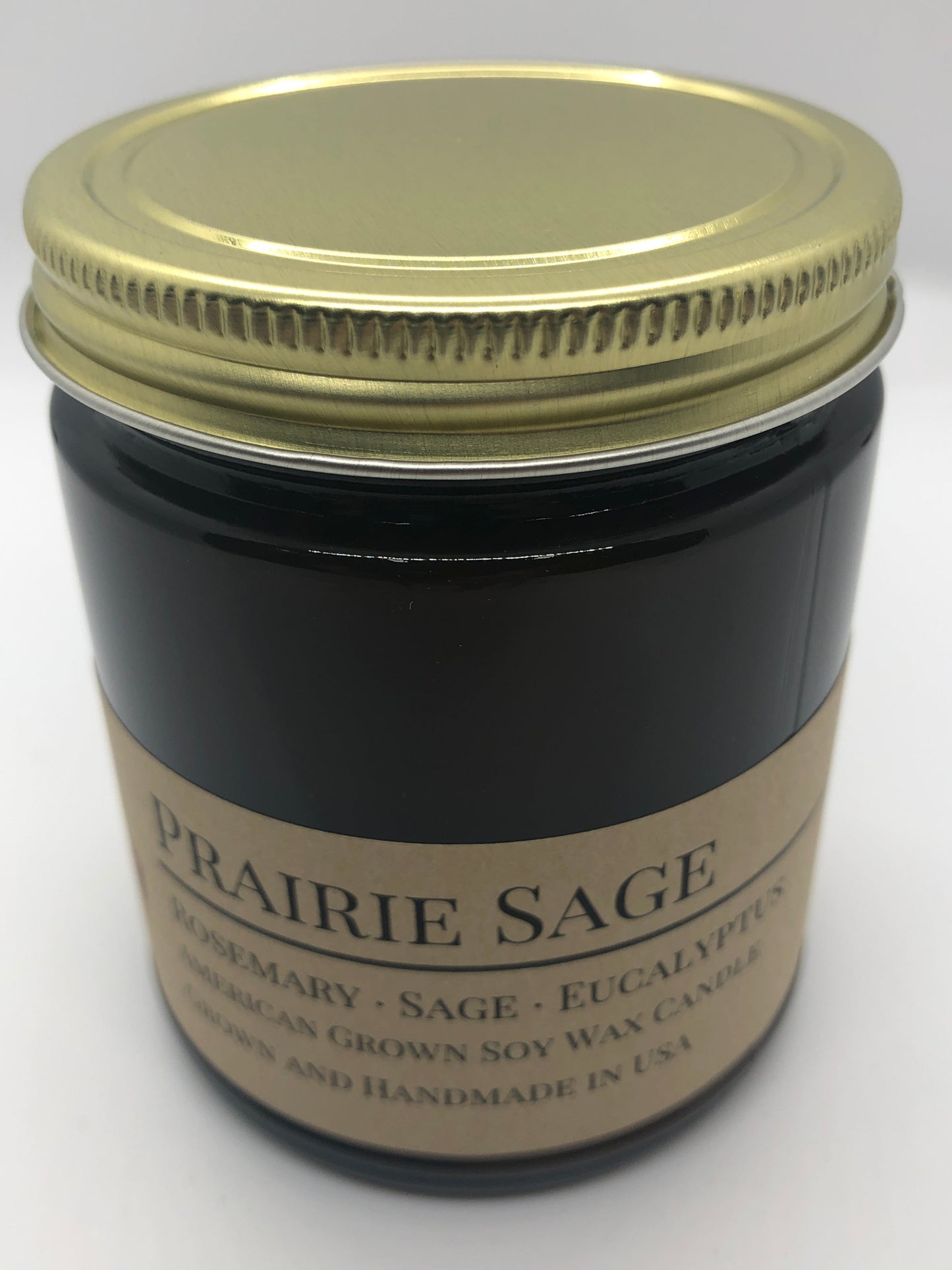 Prairie Sage Soy Candle | 9 oz Amber Apothecary Jar