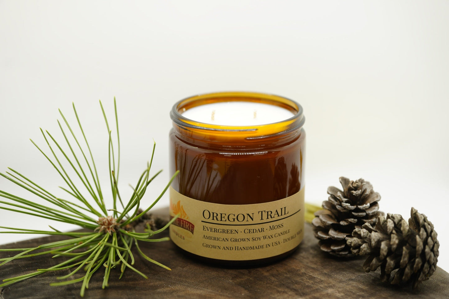 Oregon Trail Soy Candle | 16 oz Double Wick Amber Apothecary Jar