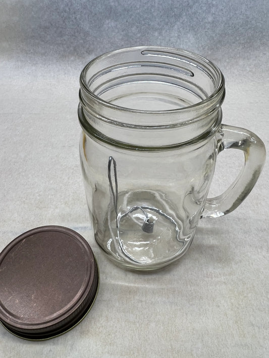 Olive Oil Candle Lamp - Handle Mason Jar - Emergency Backup - Power Outage - Prairie Fire Candles