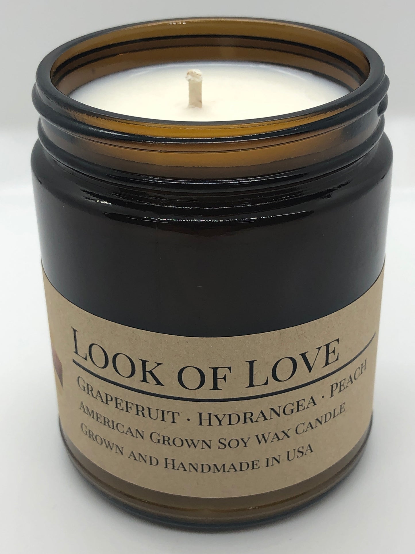 Look of Love Soy Candle | 9 oz Amber Apothecary Jar