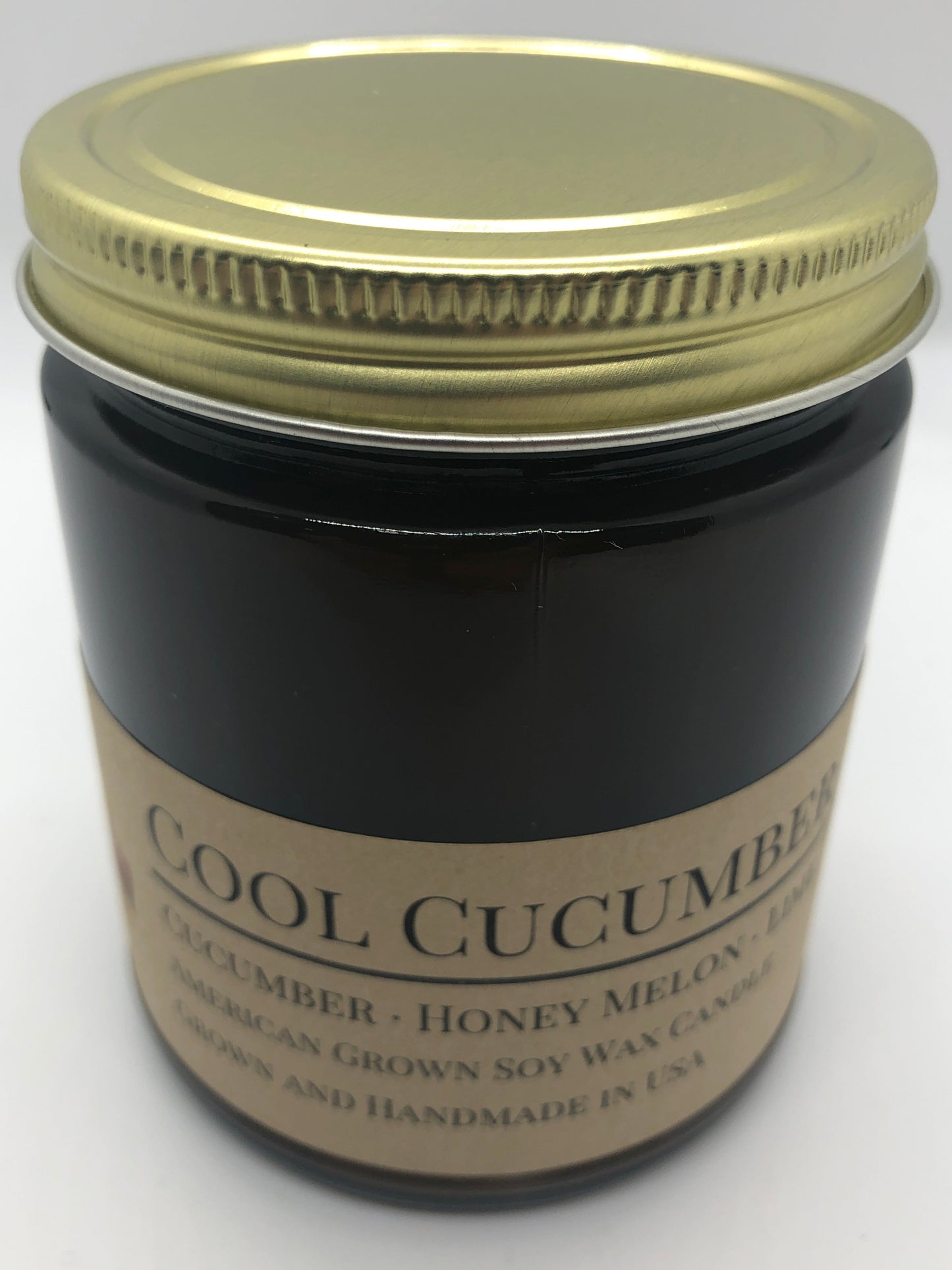 Cool Cucumber Soy Candle | 9 oz Amber Apothecary Jar