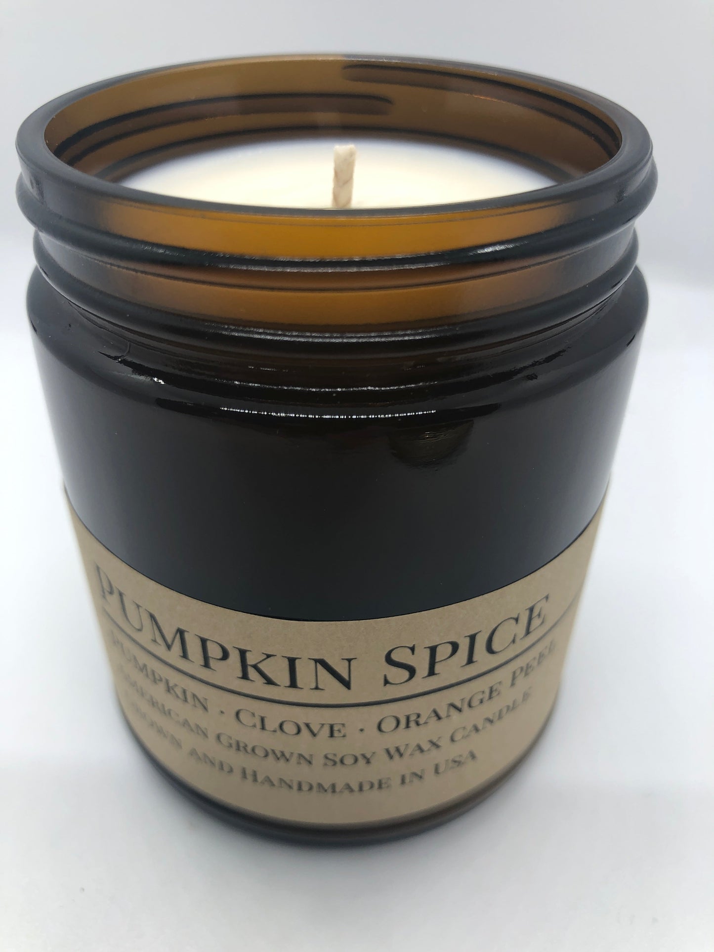 Pumpkin Spice Soy Candle | 9 oz Amber Apothecary Jar