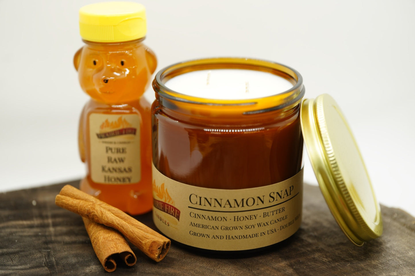 Cinnamon Snap Soy Candle | 16 oz Double Wick Amber Apothecary Jar