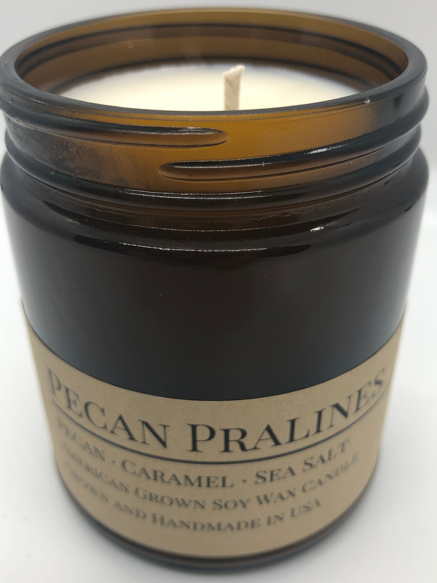 Pecan Pralines Soy Candle | 9 oz Amber Apothecary Jar