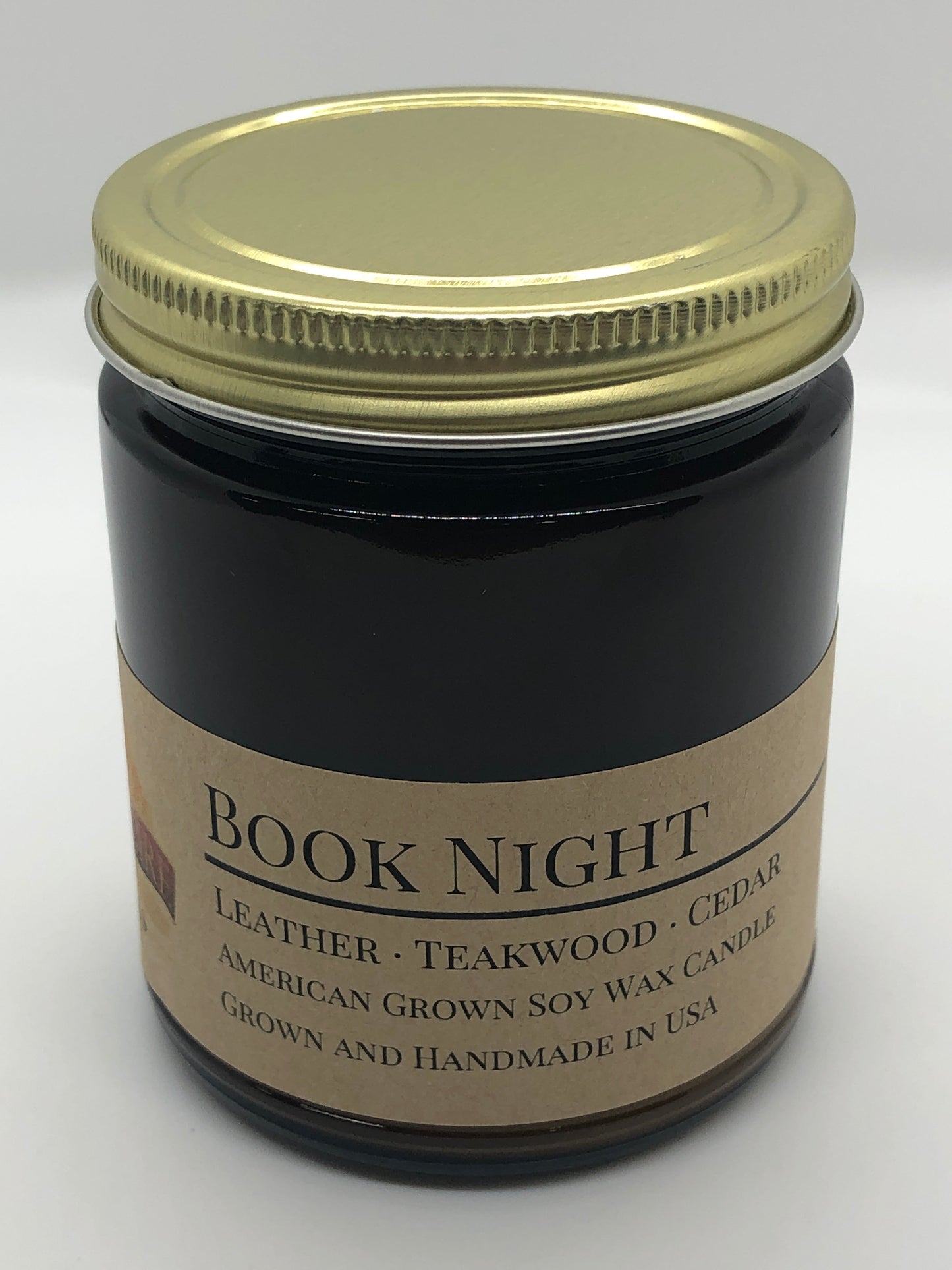 Book Night Soy Candle | 9 oz Amber Apothecary Jar