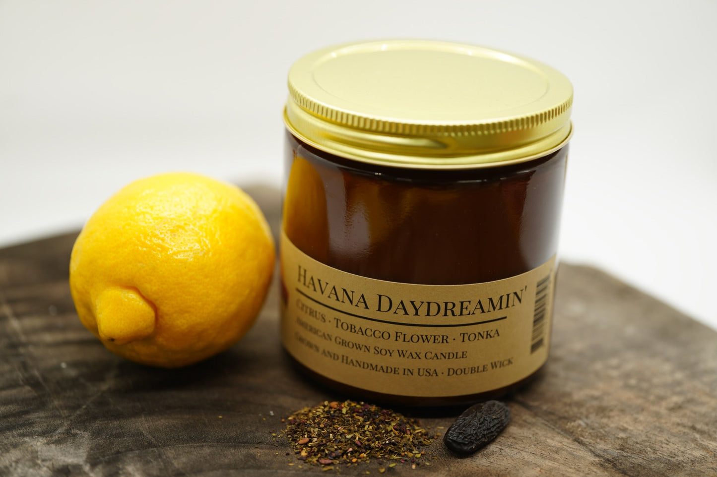 Havana Daydreamin' Soy Candle | 16 oz Double Wick Amber Apothecary Jar