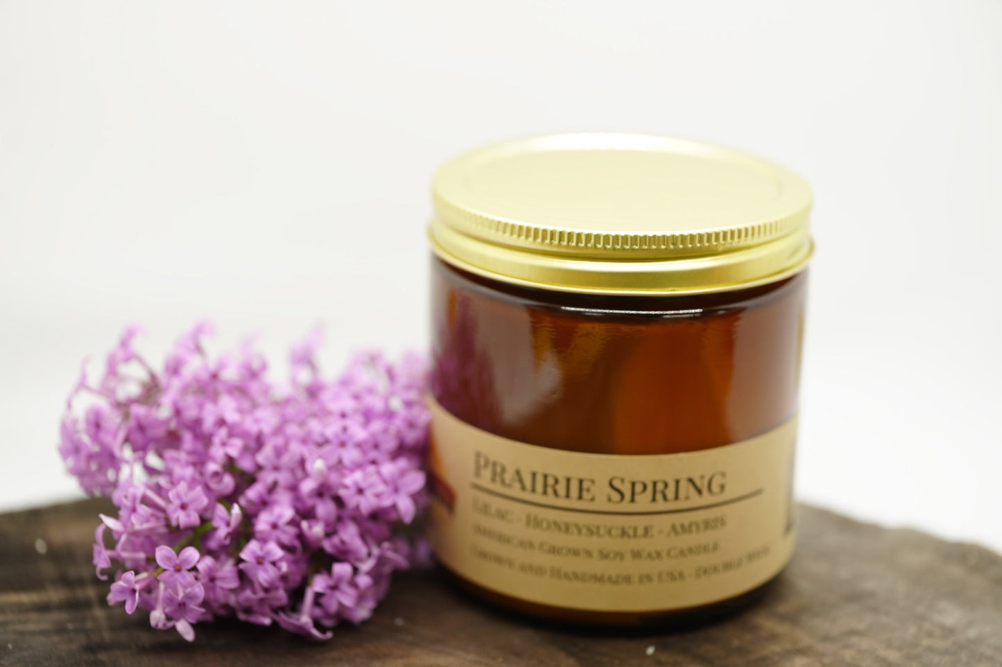 Prairie Spring Soy Candle | 16 oz Double Wick Amber Apothecary Jar
