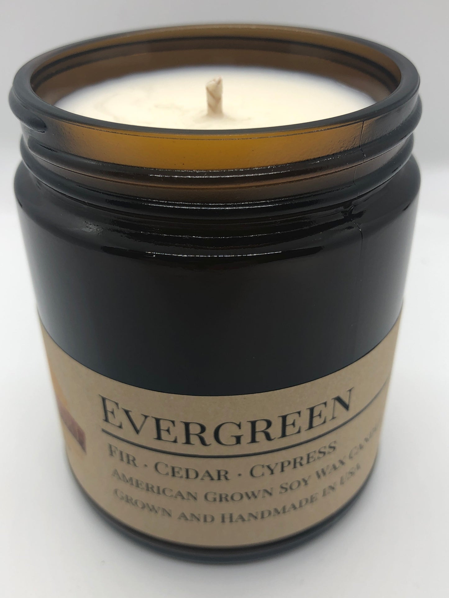 Evergreen Soy Candle | 9 oz Amber Apothecary Jar