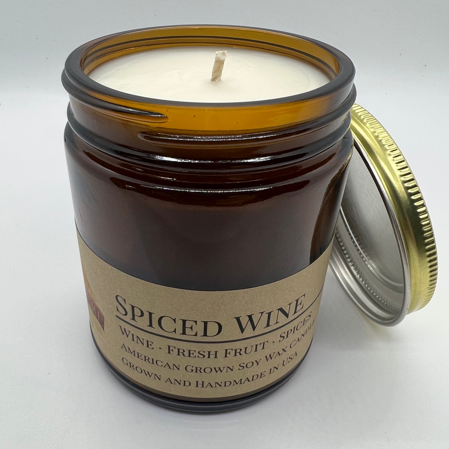 Spiced Wine Soy Candle | 9 oz Amber Apothecary Jar