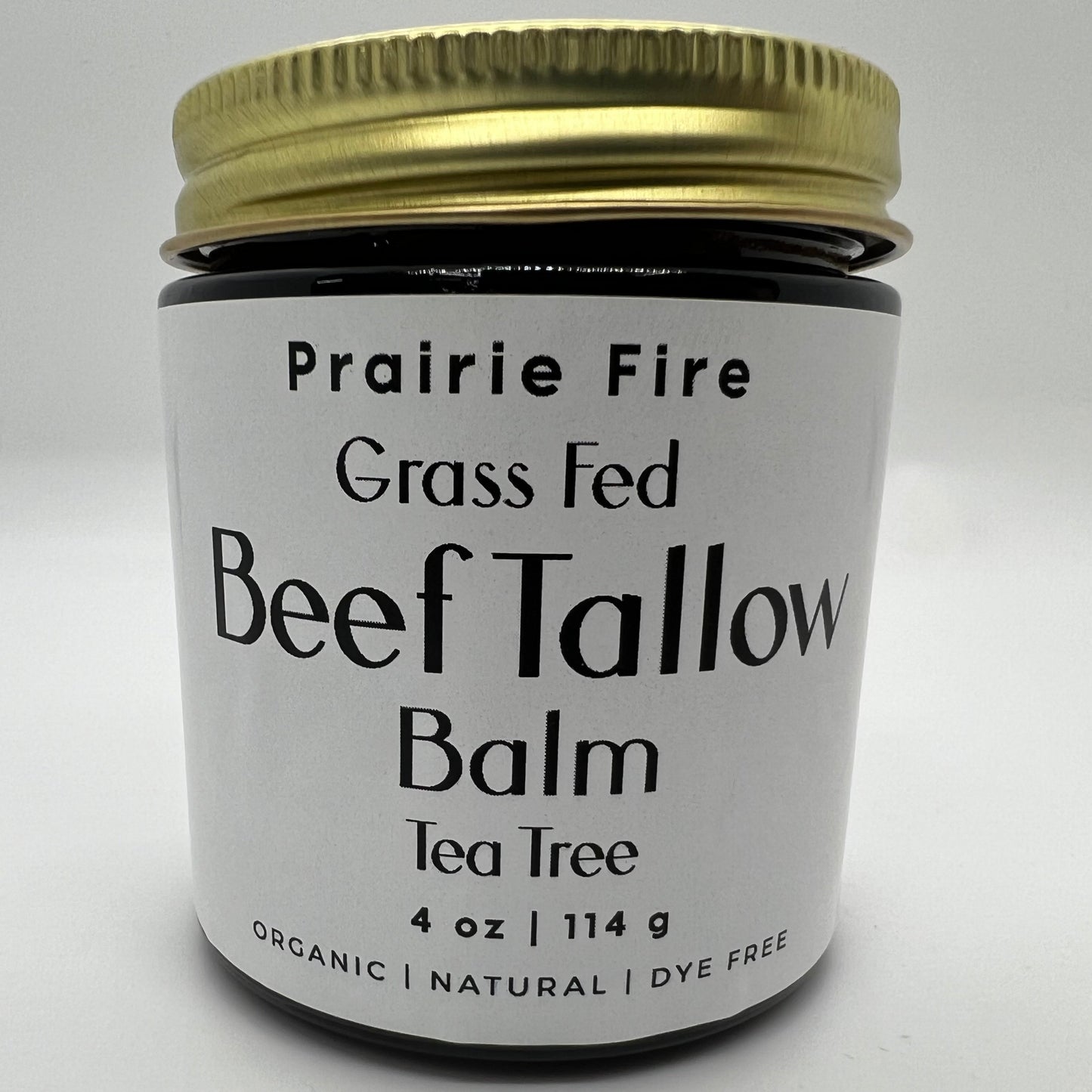Beef Tallow Balm - 4 oz - Organic Grass Fed - Body Butter - Prairie Fire Kansas Native Pasture