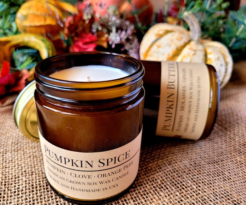 Pumpkin Butter Soy Candle | 9 oz Amber Apothecary Jar