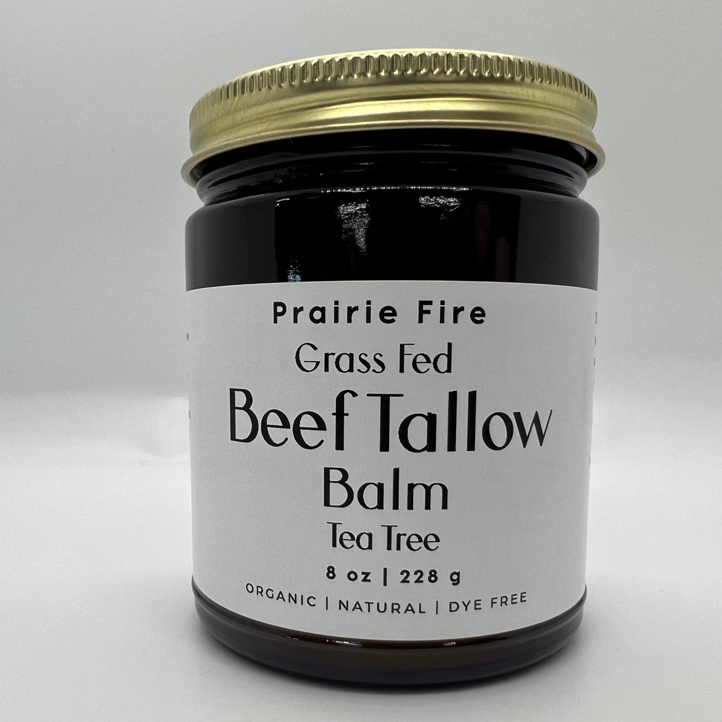 Beef Tallow Balm - 8 oz - Organic Grass Fed - Body Butter - Prairie Fire Kansas Native Pasture