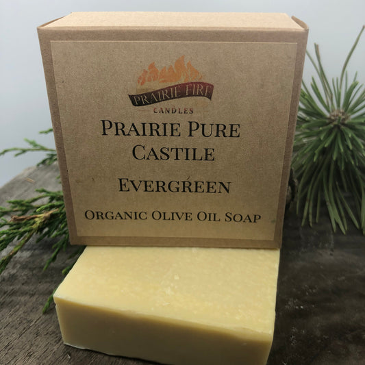 Evergreen Real Castile Organic Olive Oil Soap for Sensitive Skin - Dye Free - 100% Certified Organic Extra Virgin Olive Oil