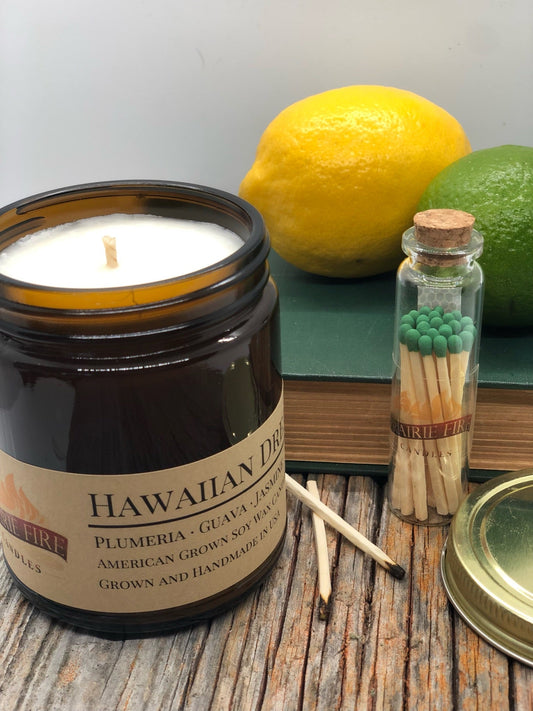 Hawaiian Dream Soy Candle | 9 oz Amber Apothecary Jar
