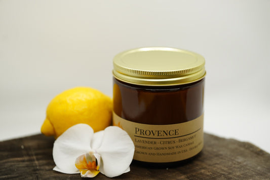 Provence Soy Candle | 16 oz Double Wick Amber Apothecary Jar