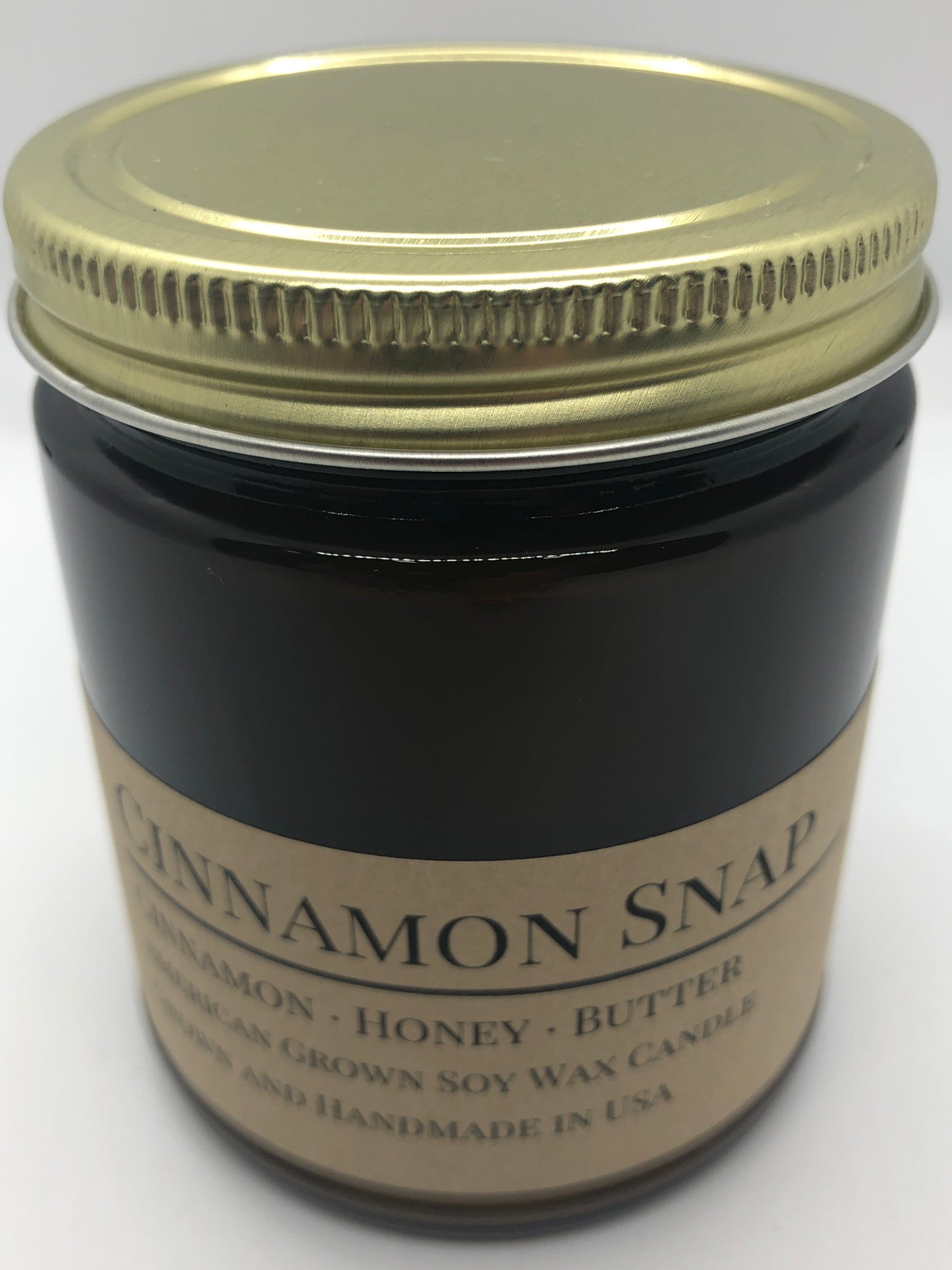 Cinnamon Snap Soy Candle | 9 oz Amber Apothecary Jar