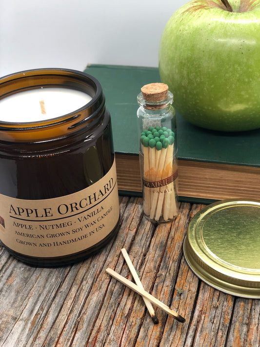 Apple Orchard Soy Candle | 9 oz Amber Apothecary Jar