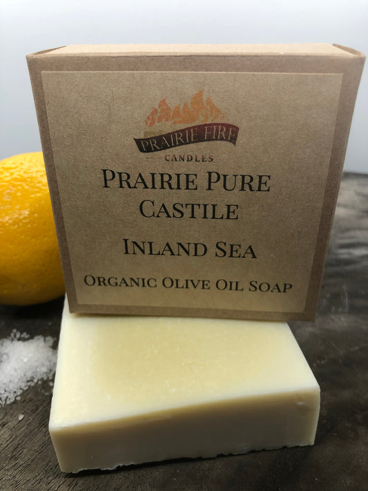 Inland Sea Real Castile Organic Olive Oil Soap for Sensitive Skin - Dye Free - 100% Certified Organic Extra Virgin Olive Oil