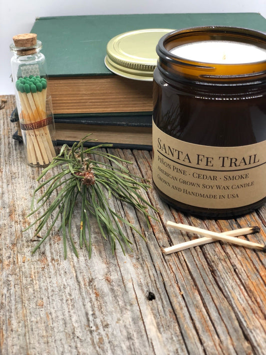 Santa Fe Trail Soy Candle | 9 oz Amber Apothecary Jar