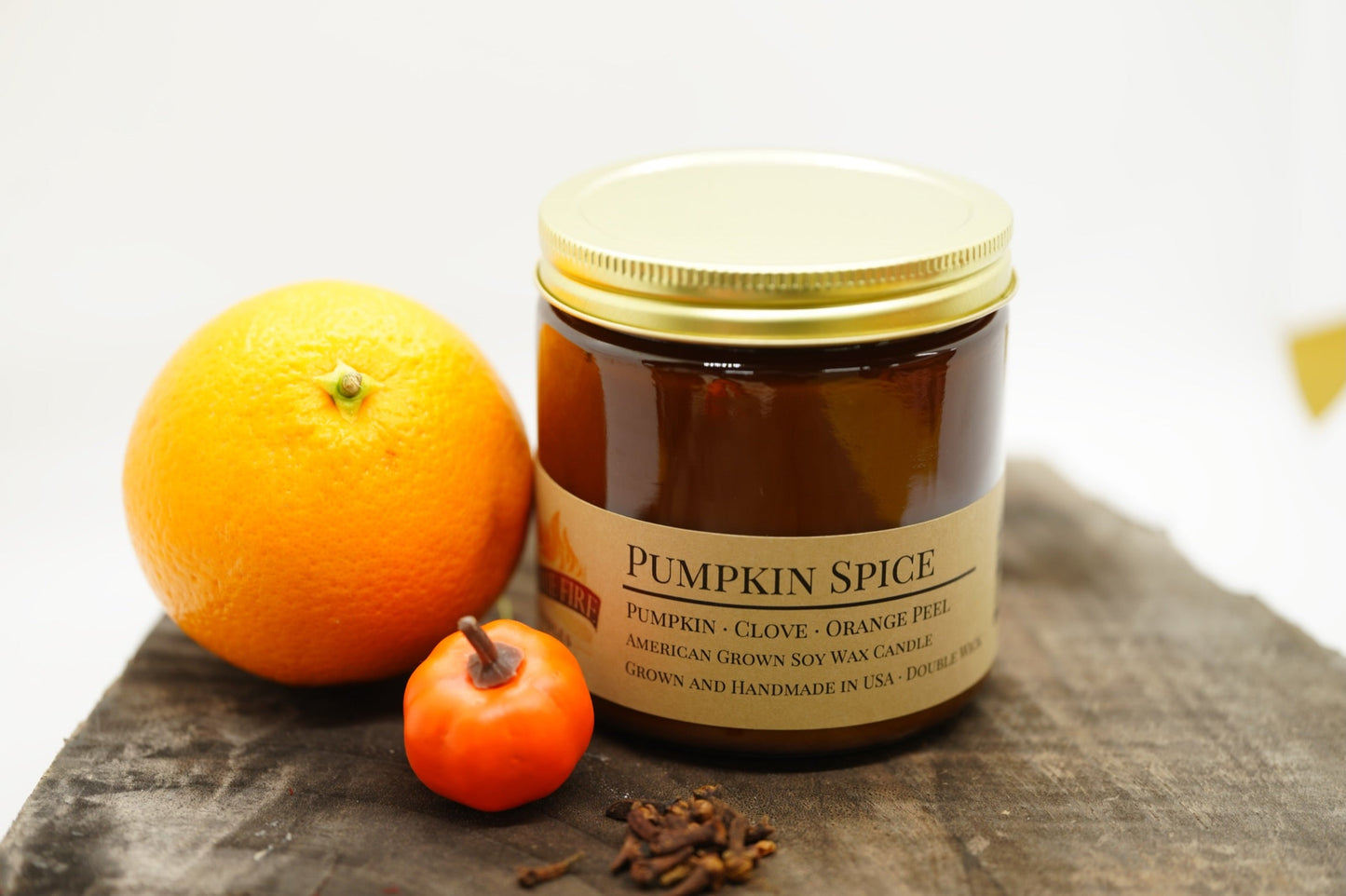 Pumpkin Spice Soy Candle | 16 oz Double Wick Amber Apothecary Jar