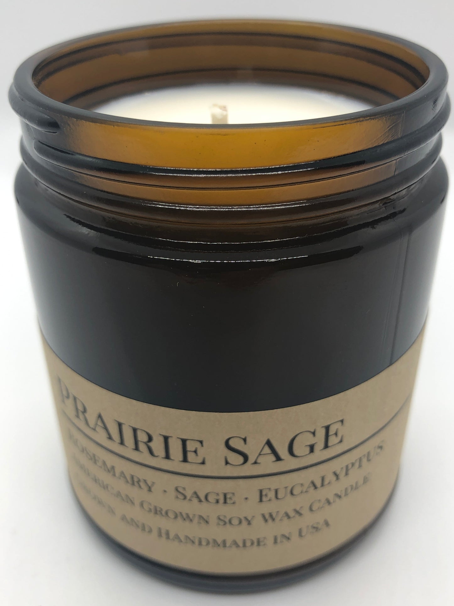 Prairie Sage Soy Candle | 9 oz Amber Apothecary Jar