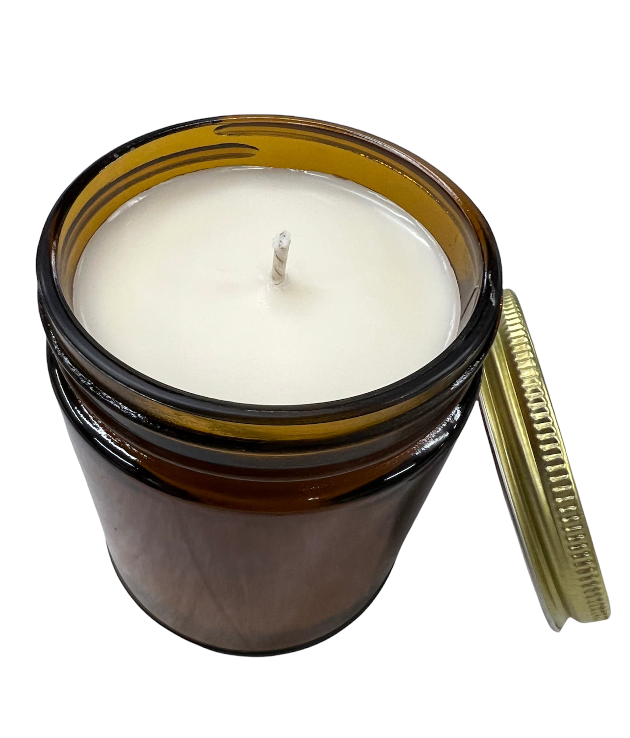 Label Ready (RTL) White Label Candles - Private Label - Blank Candle - 9 oz Amber Apothecary Jar
