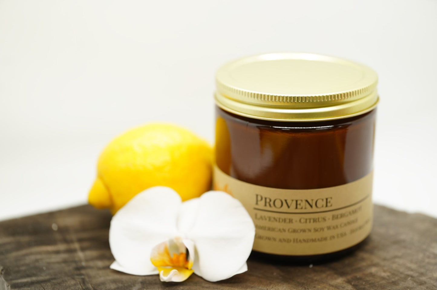 Provence Soy Candle | 16 oz Double Wick Amber Apothecary Jar
