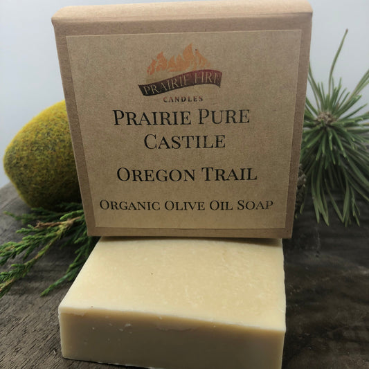 Oregon Trail Real Castile Organic Olive Oil Soap for Sensitive Skin - Dye Free - 100% Certified Organic Extra Virgin Olive Oil