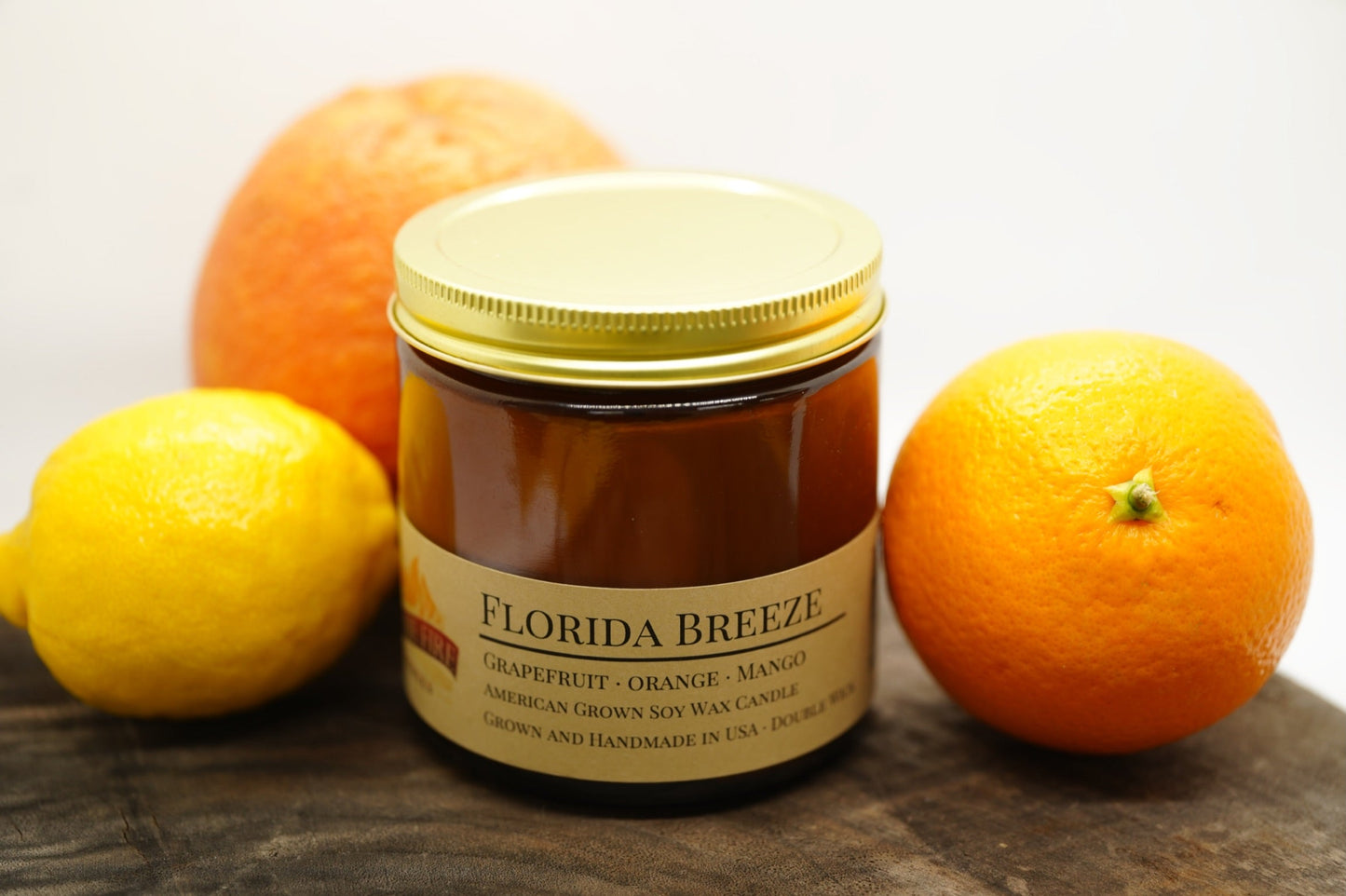 Florida Breeze Soy Candle | 16 oz Double Wick Amber Apothecary Jar